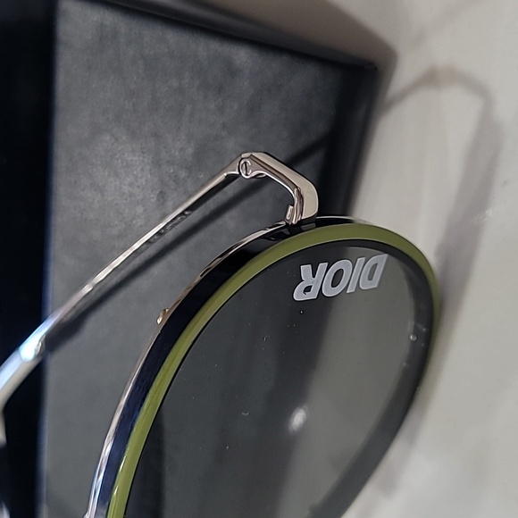 Dior Women's Green and Silver Sunglasses - Picture 2 of 6